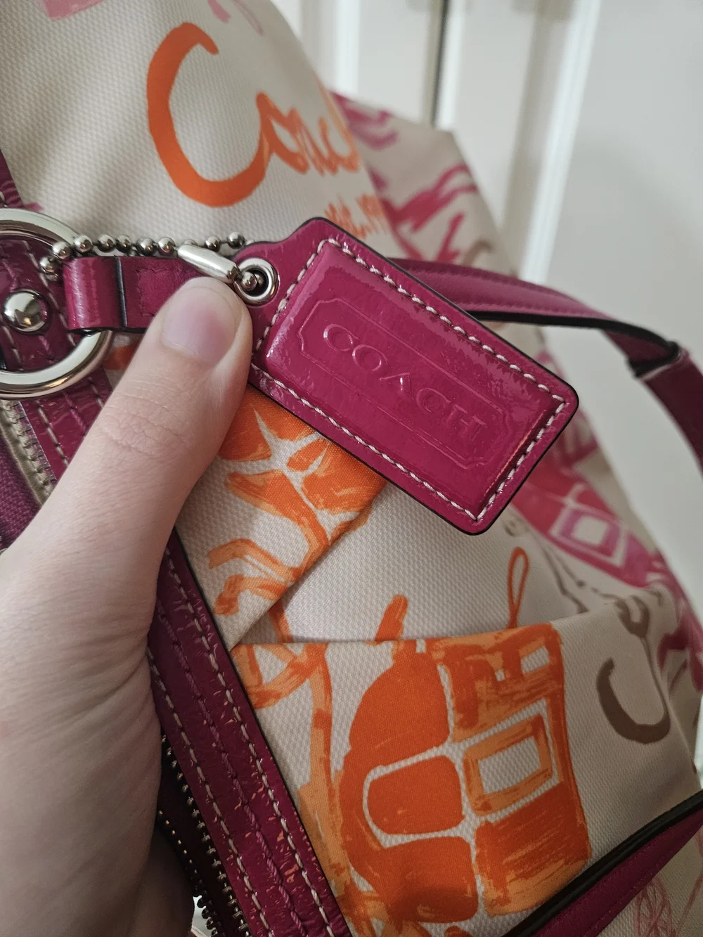 Coach F14892 Novelty Horse & Carriage Sateen Zip Tote Shoulder Bag Y2k Luxury